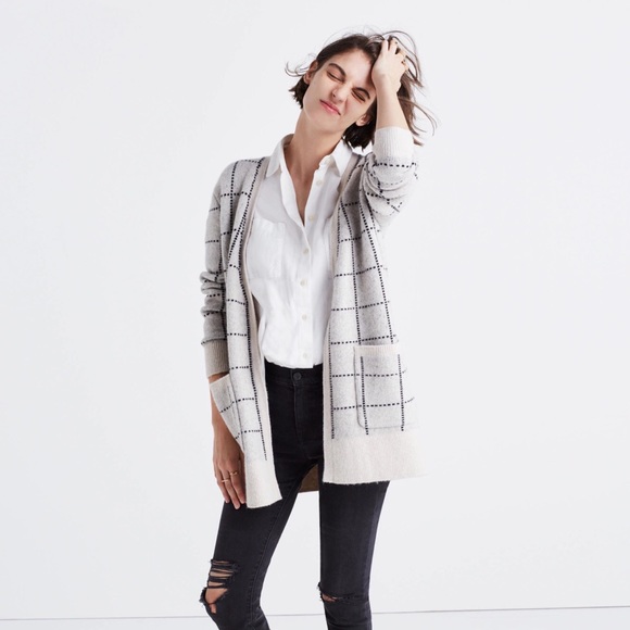 Madewell Sweaters - Madewell Ryder Cardigan in Windowpane